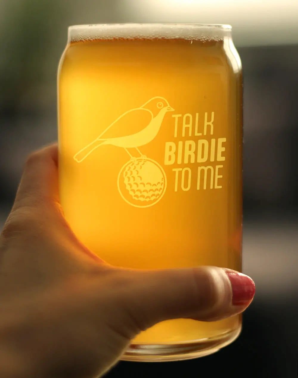 Etched Beer Can Pint Glass | 16 oz | Dishwasher Safe | Golf Gifts Engraved