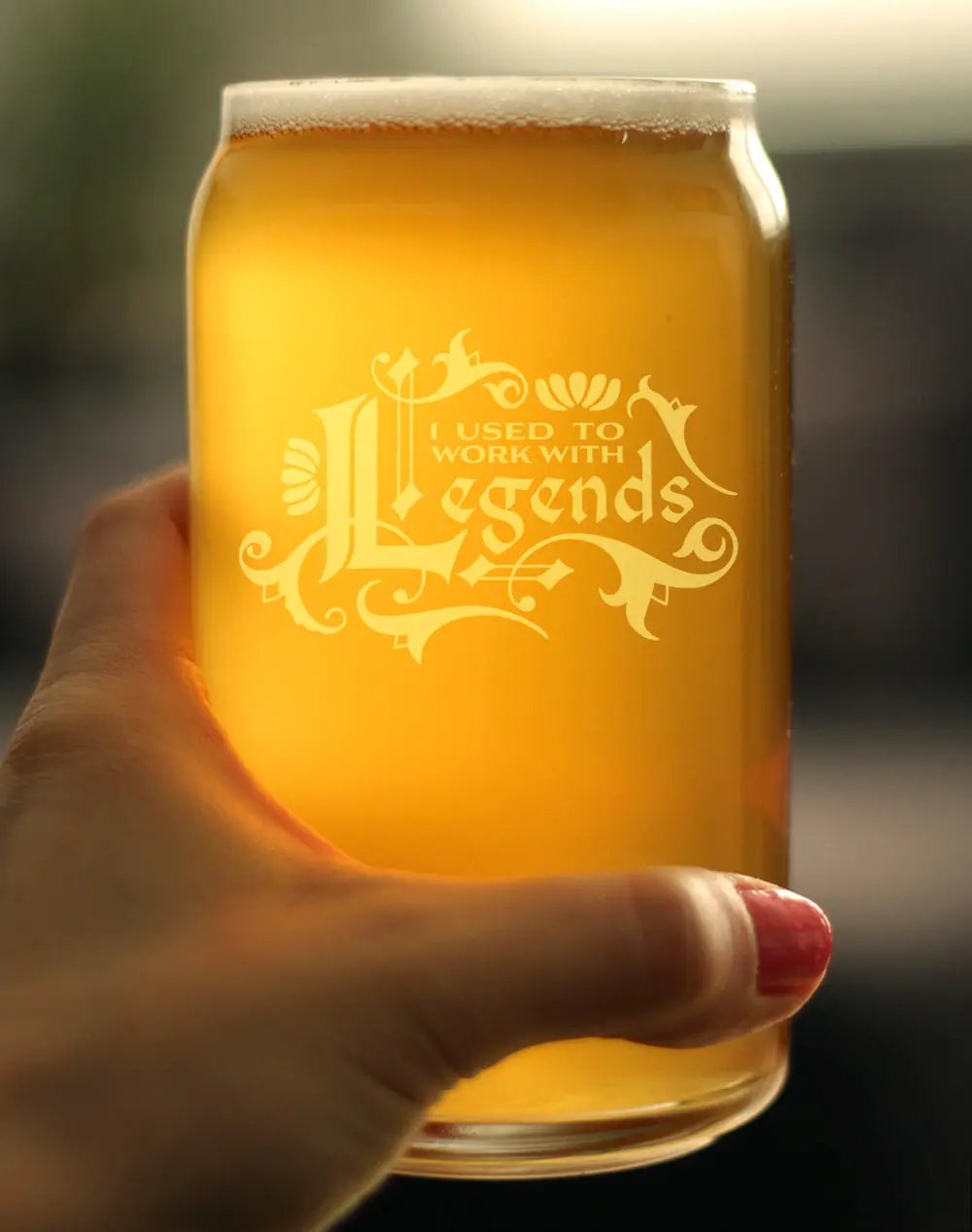 Beer Can Pint Glass | Hand Etched Quote | Dishwasher Safe | 16 Ounce