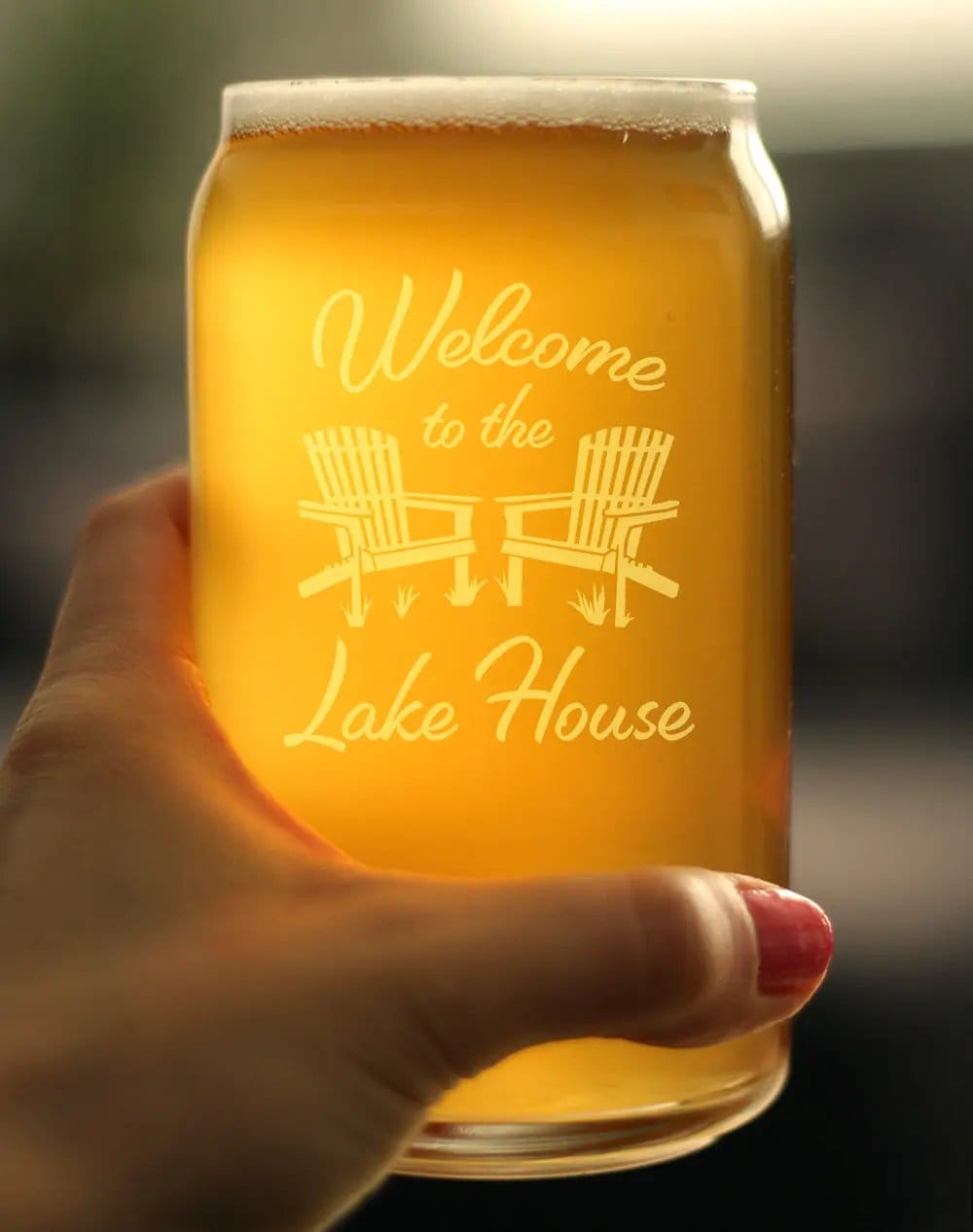 Beer Can Pint Glass | 16 Ounce | Hand Etched | Dishwasher Safe