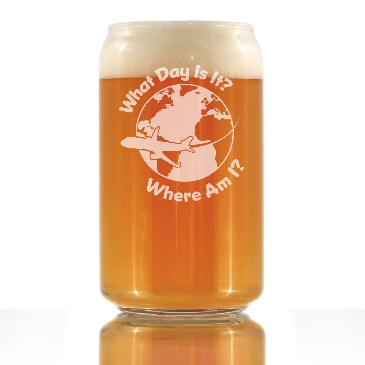 Beer Can Pint Glass | 16 Oz | Hand Etched Finish | Standard