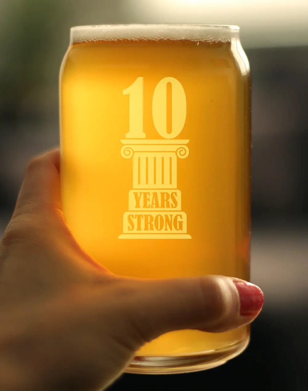 Etched Beer Can Pint Glass | 16 oz | Dishwasher Safe | 10 Years Strong Engraved