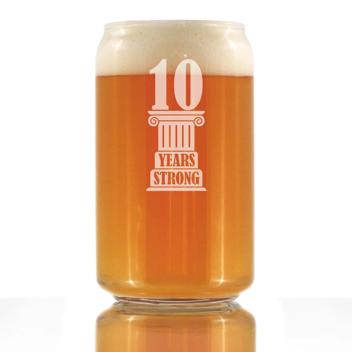 Etched Beer Can Pint Glass | 16 oz | Dishwasher Safe | 10 Years Strong Engraved