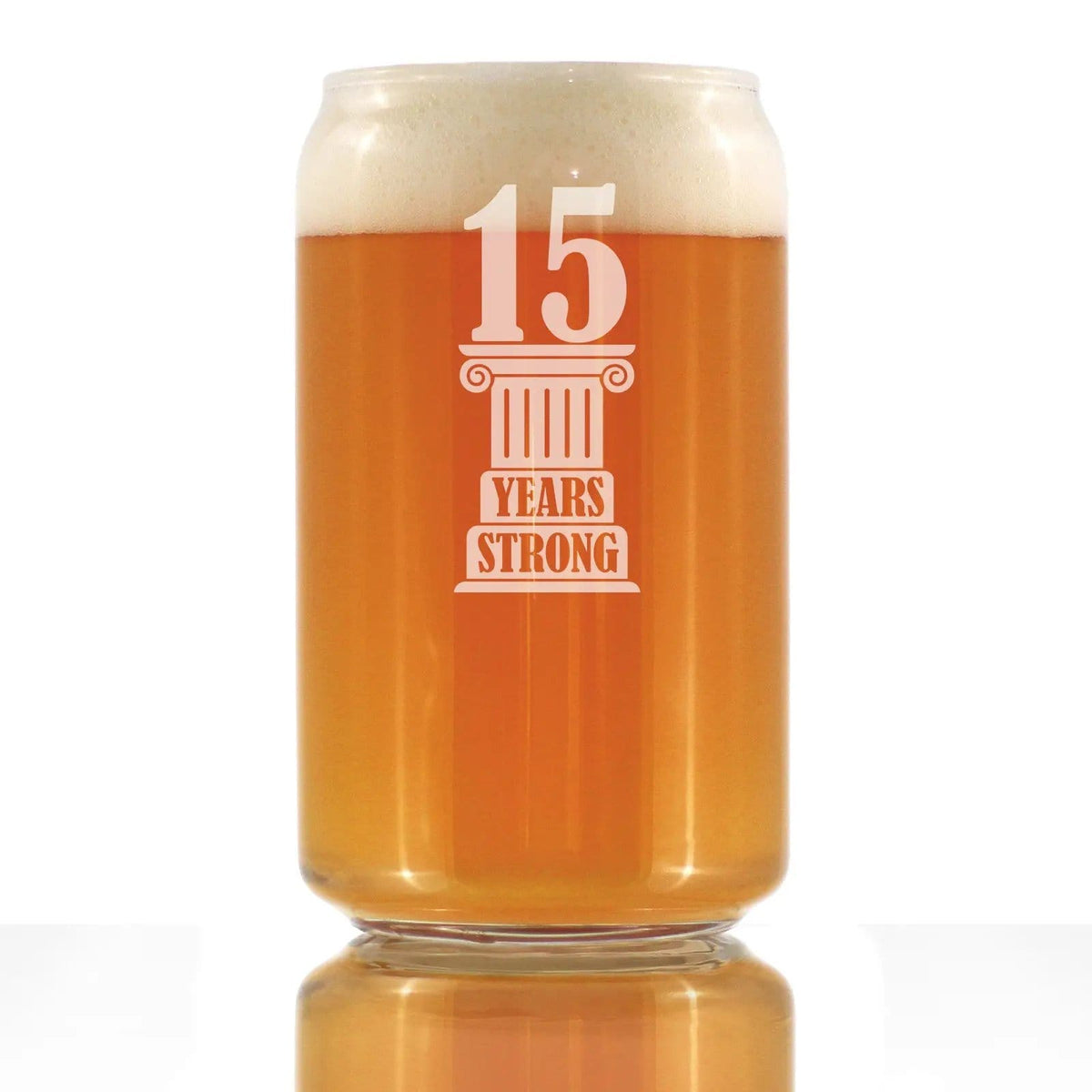 Etched Beer Can Pint Glass | 16 oz | Dishwasher Safe | 15 Years Strong Engraved