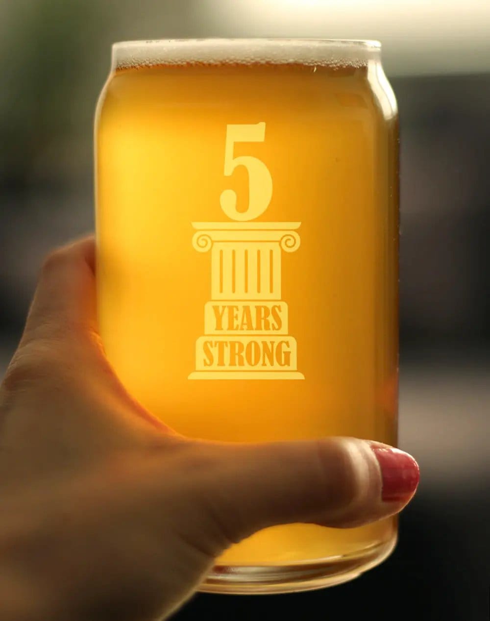 Etched Beer Can Pint Glass | 16 oz | Dishwasher Safe | 5 Years Strong Engraved