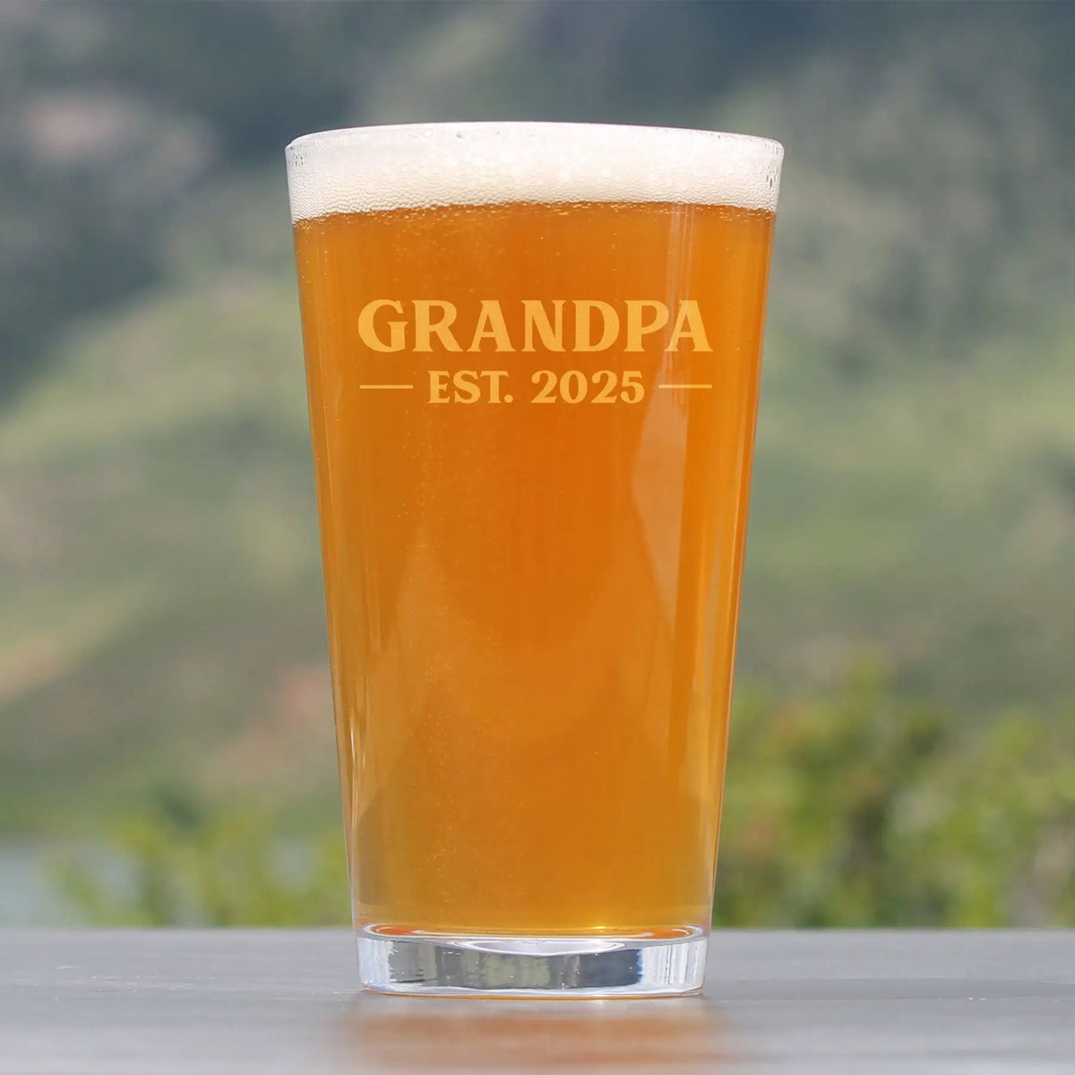 Grandfather Pint Glass | 16 Ounce | Hand Etched | Gift Ready