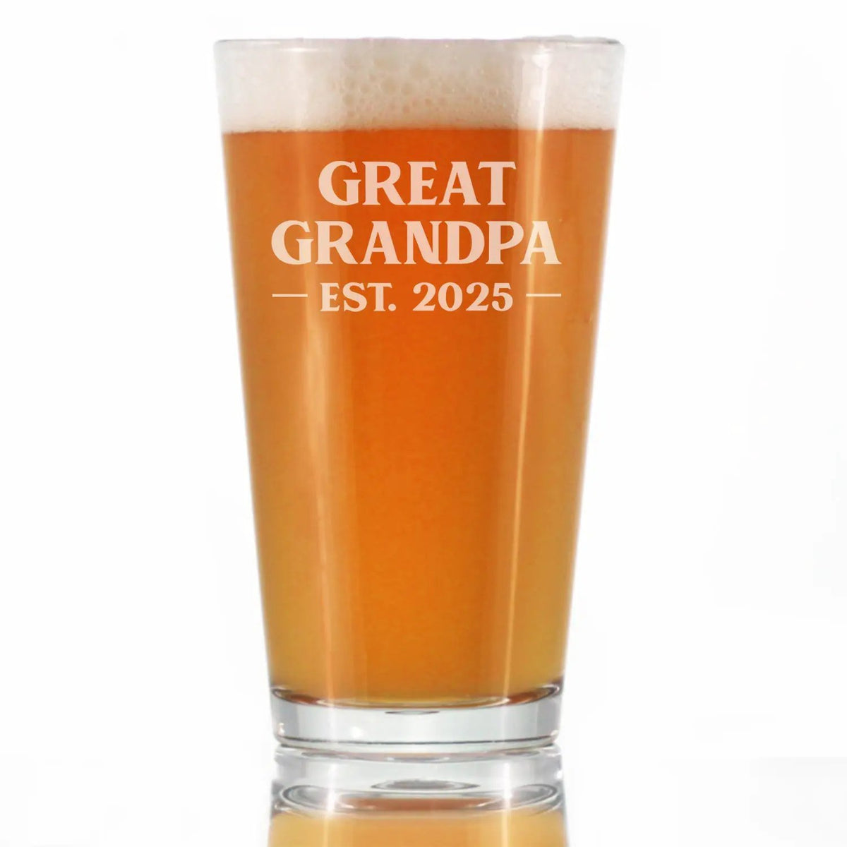 Pint Glass | 16 Oz Etched Design | Dishwasher Safe |