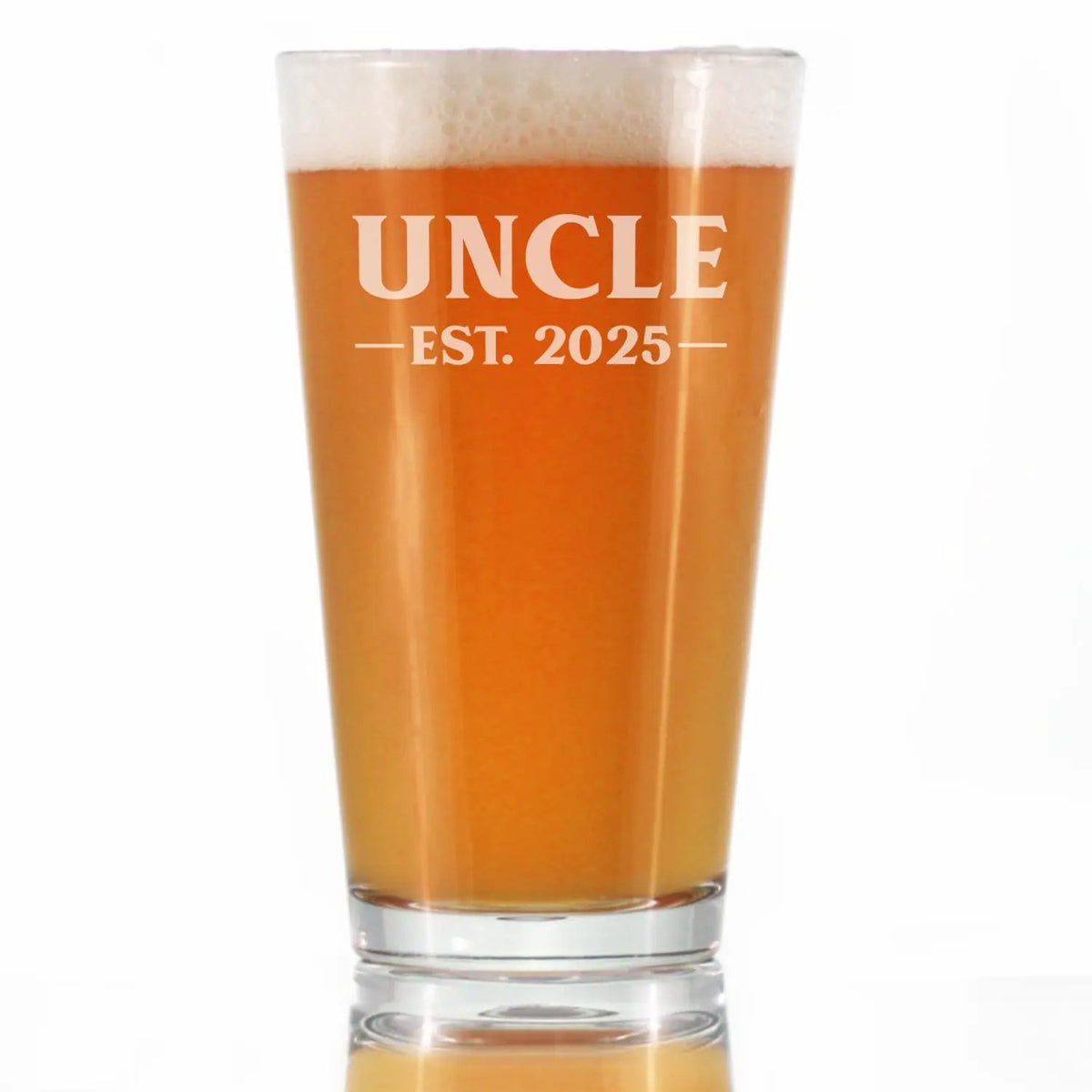 Etched Pint Glass | 16 Oz Capacity | 2025 Uncle Design
