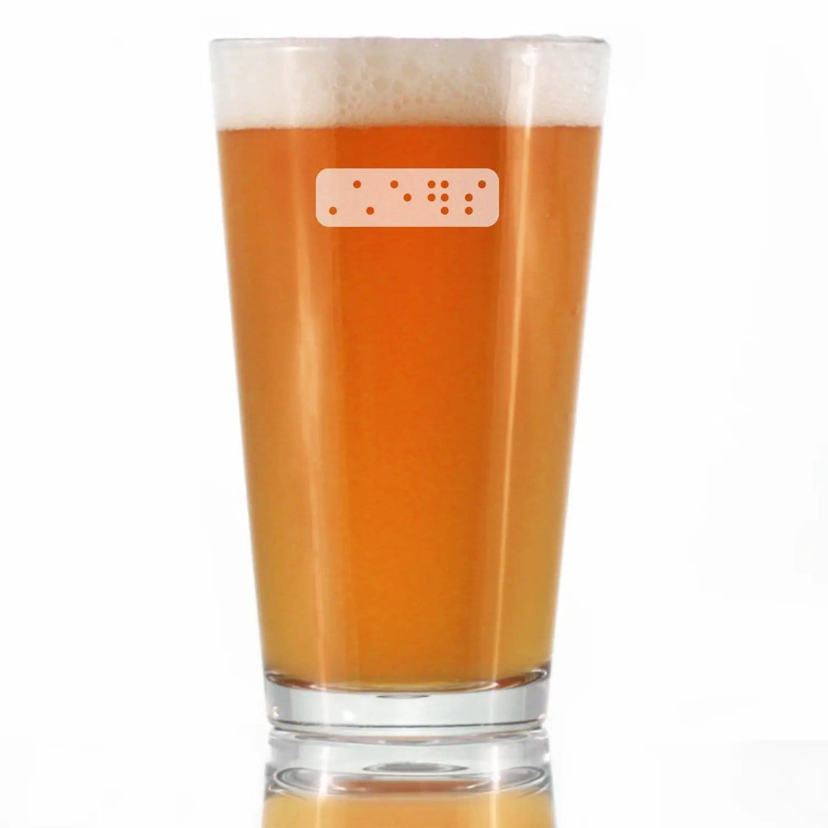 Etched Pint Glass | 16 oz Beer Glass | Dishwasher Safe | Braille Cheers