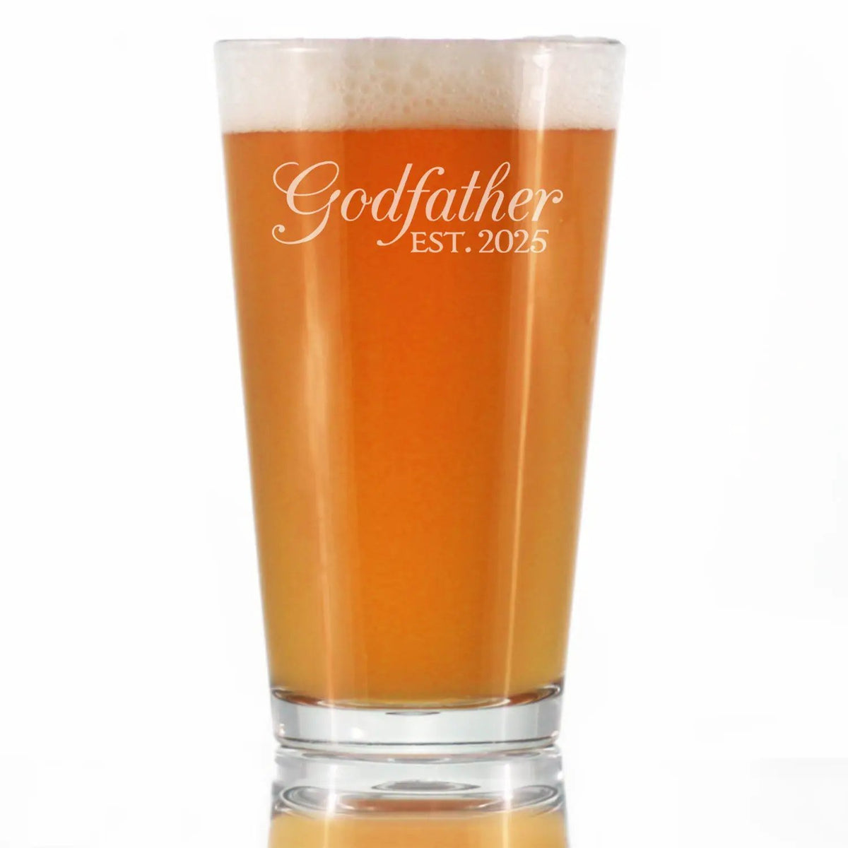 Pint Glass | 16 Oz | Hand Etched Design | Godfather 2025