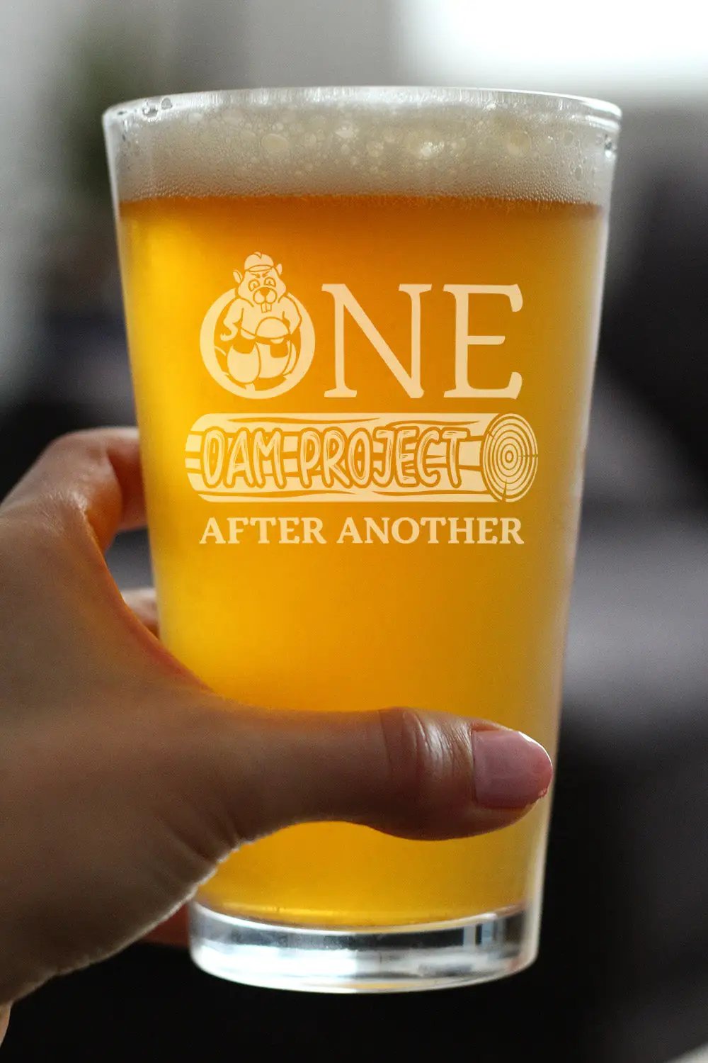 Pint Glass | Etched Design | Beer Drinkware | 16 Oz