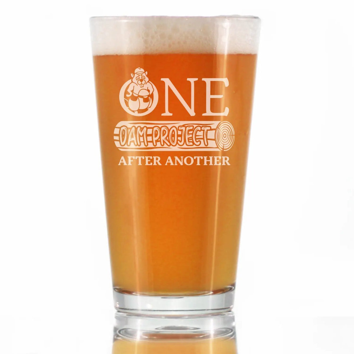 Pint Glass | Etched Design | Beer Drinkware | 16 Oz