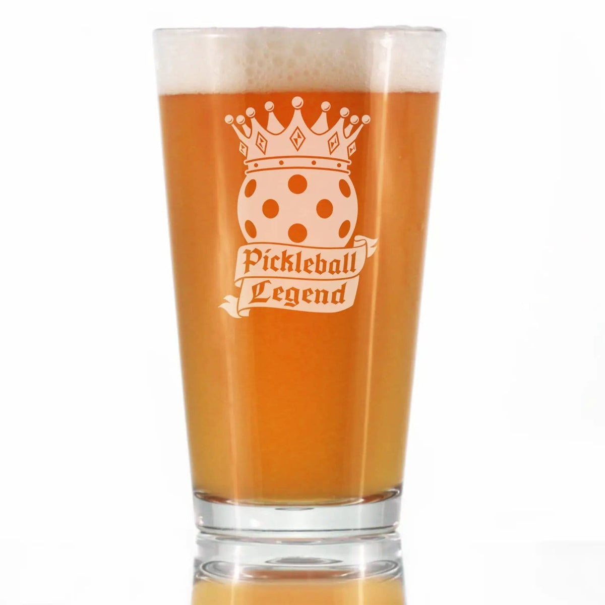 Etched Pint Glass | 16 oz Beer Glass | Dishwasher Safe | Pickleball Legend Engraved