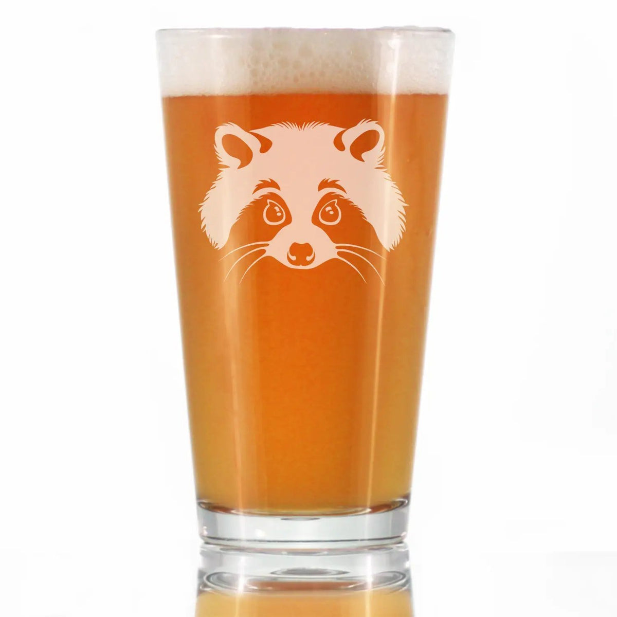 Pint Glass | Permanently Etched Raccoon | 16 Fluid Ounces