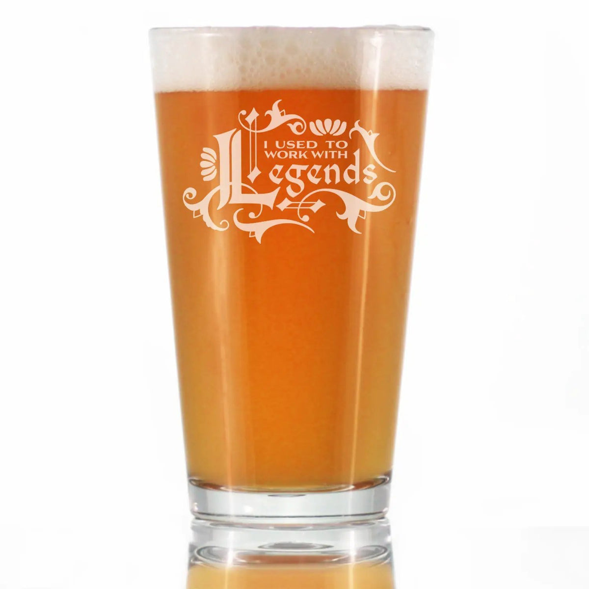 Pint Glass For Beer | 16 Oz Hand Etched | Dishwasher Safe