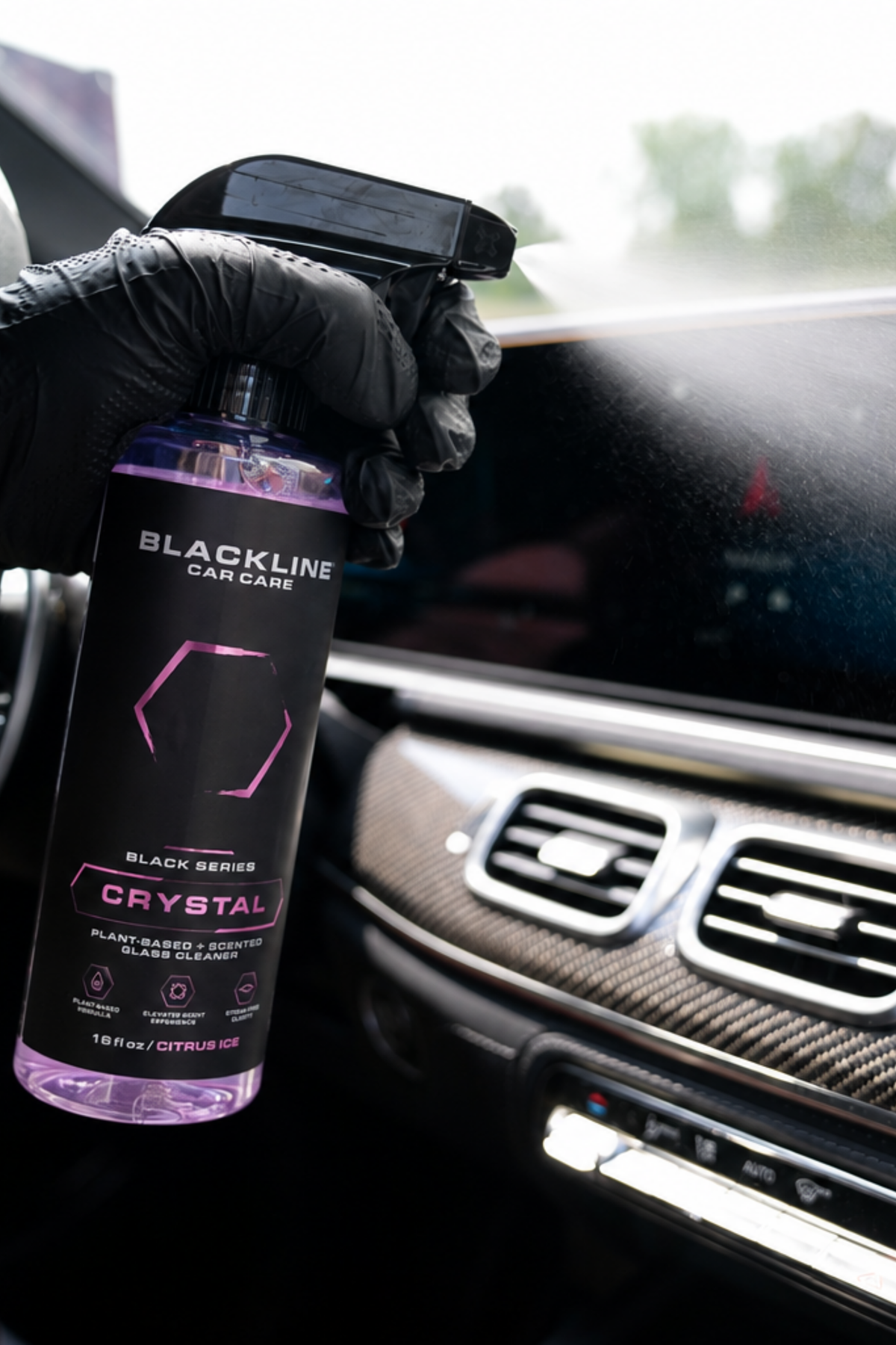 BLACKLINE Crystal Glass Cleaner | Streak-Free Formula