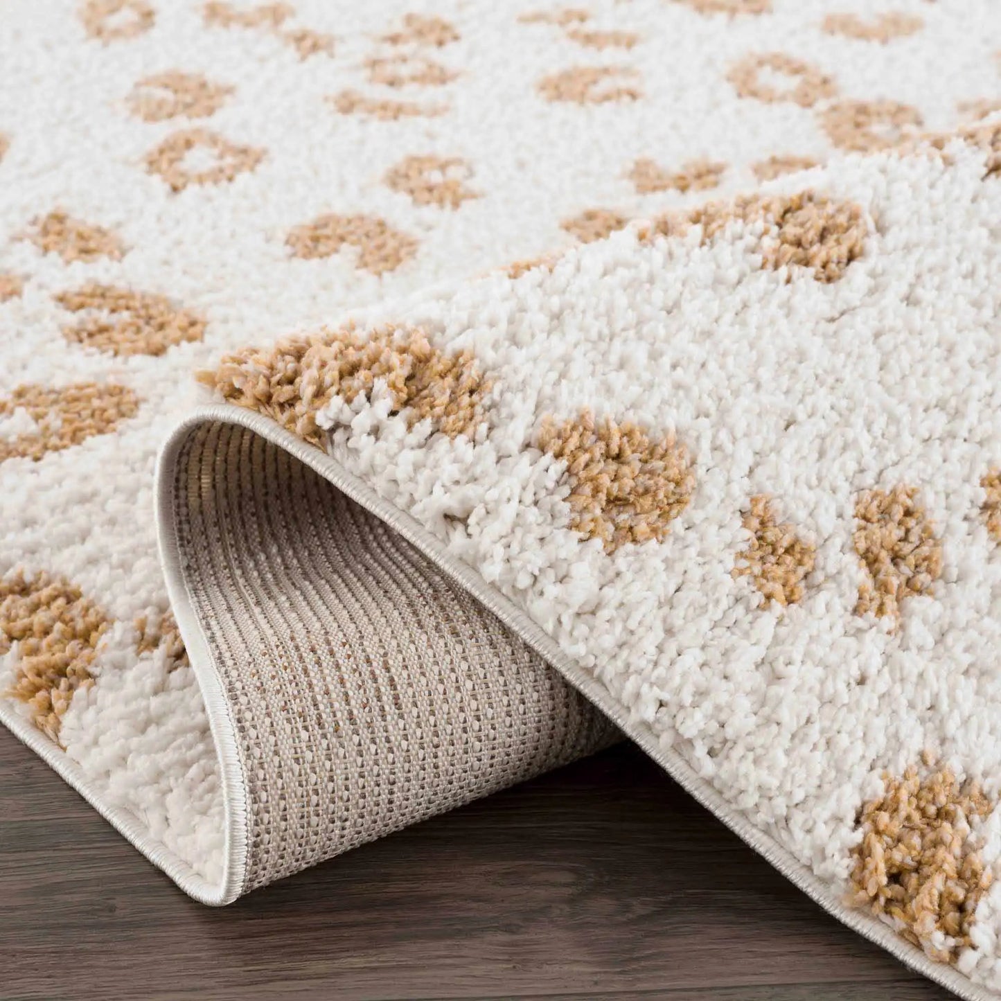 Altin Leopard Print White Area Rug from PriceLows™