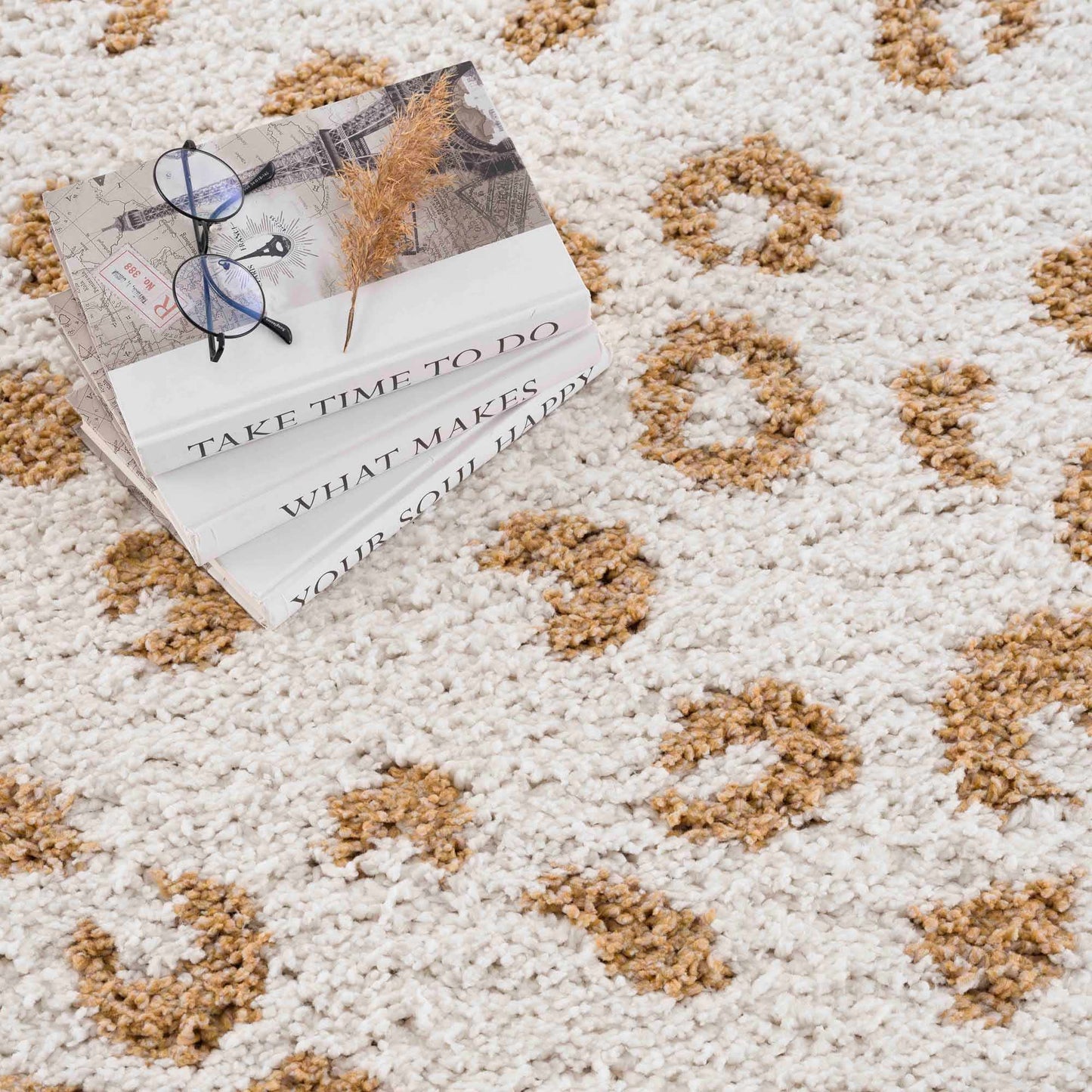 Altin Leopard Print White Area Rug from PriceLows™
