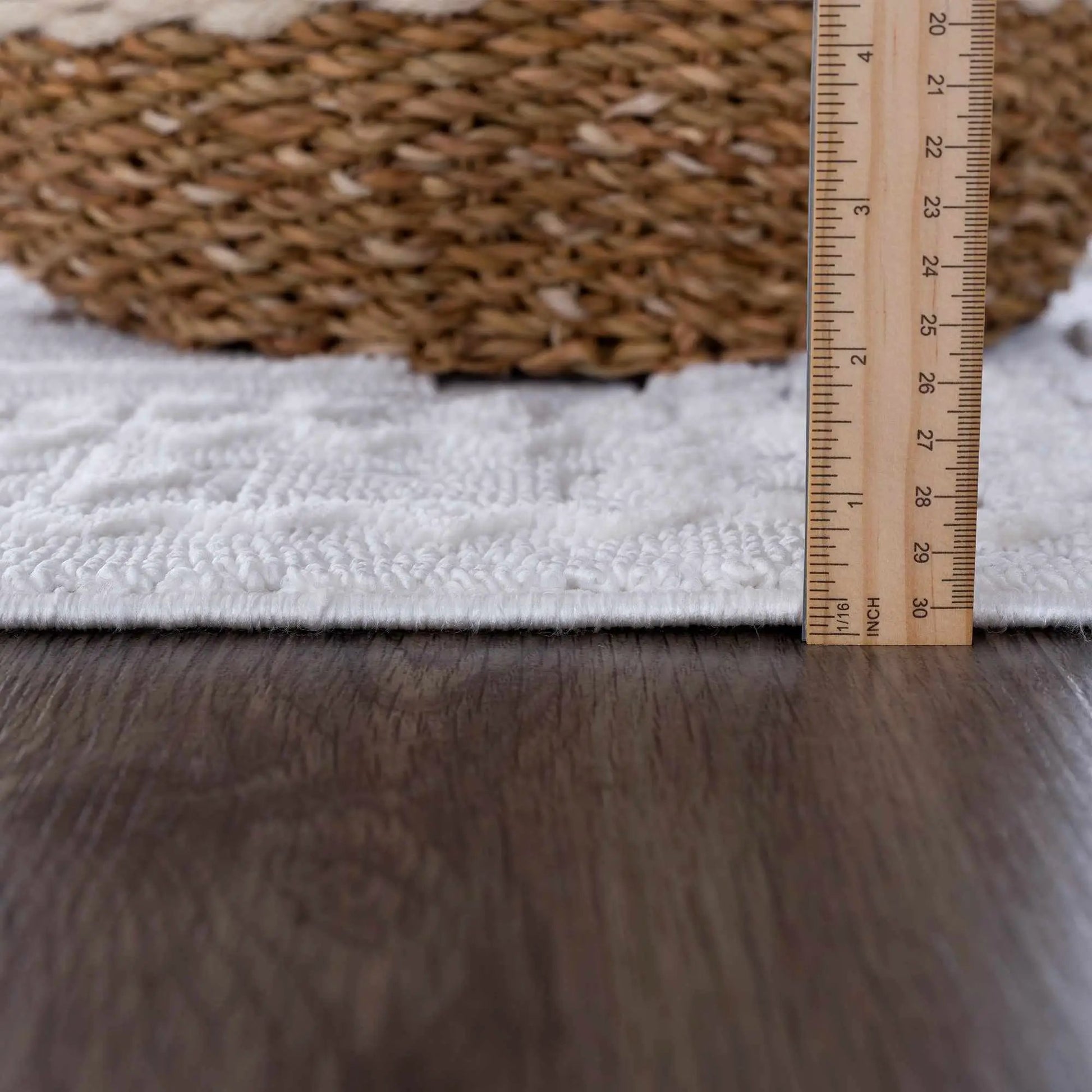 Alya White Fringe Rug from PriceLows™