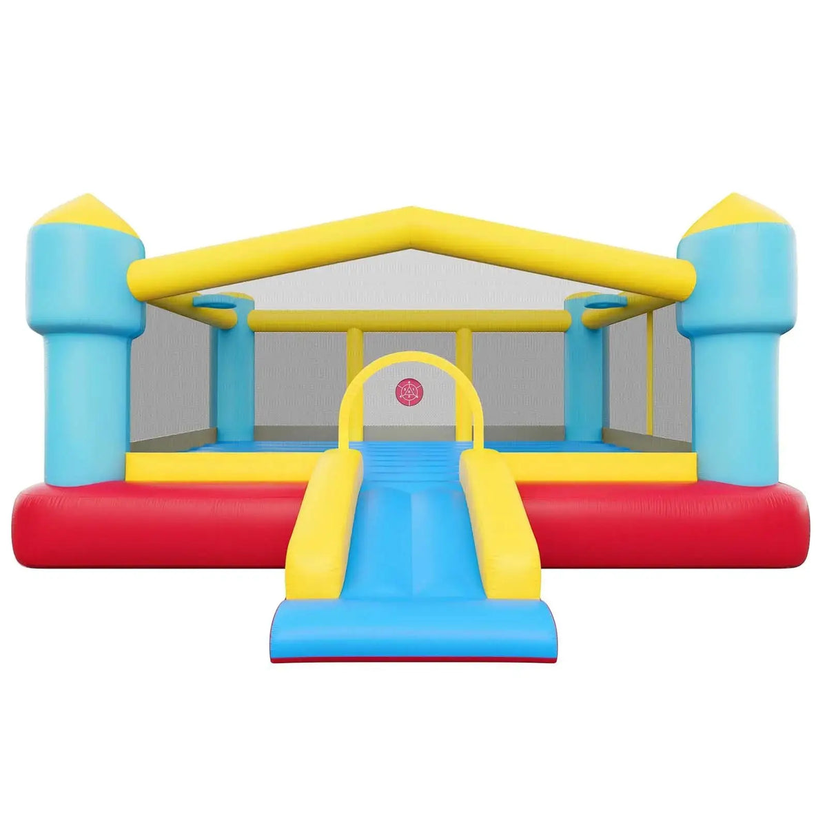Inflatable Bounce House, 14.7 x 13.8 x 6.8 ft Jumping Bouncy Castle, Inflatable Jumper for Kids with Slide, Basketball Hoop, from PriceLows™