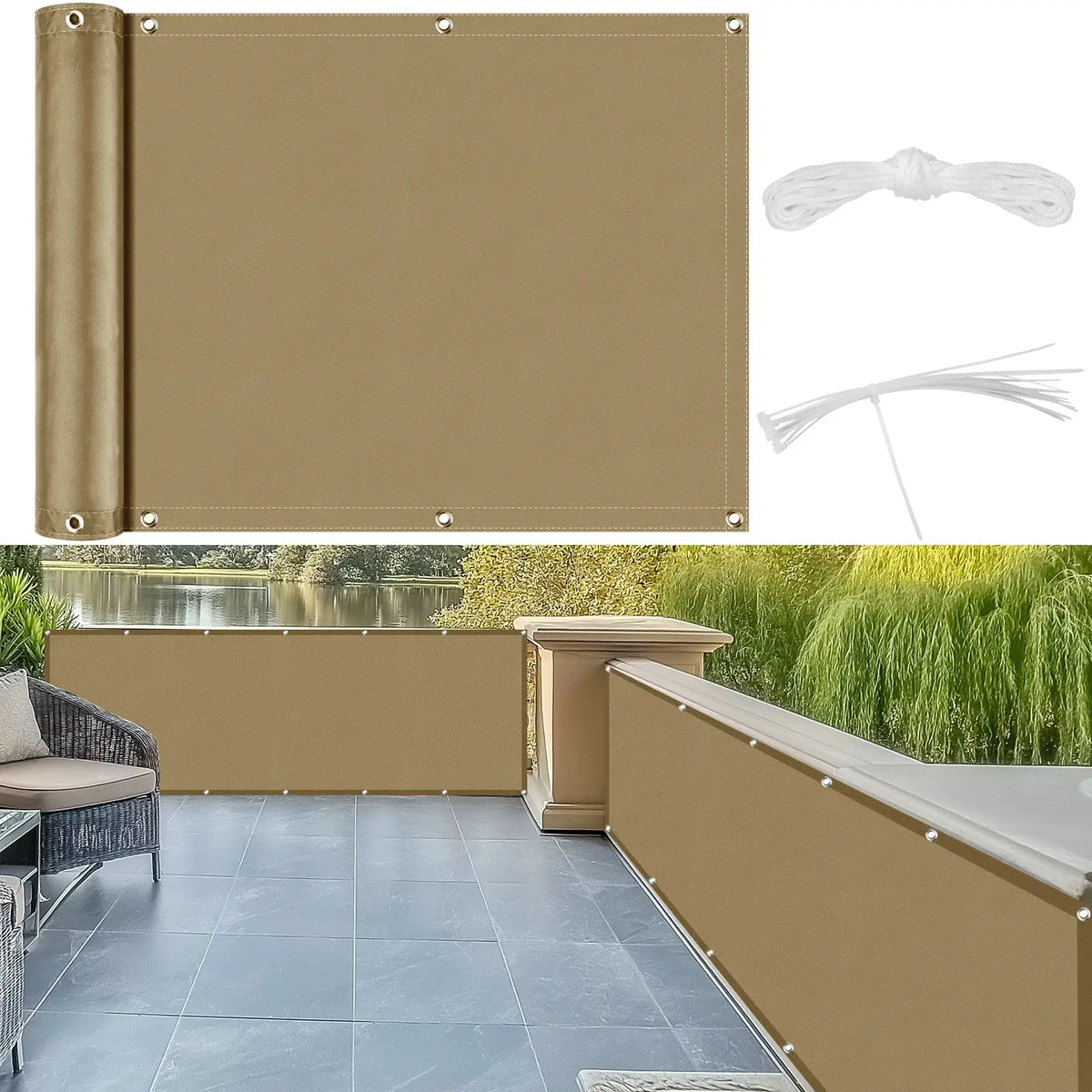 Balcony Privacy Screen | 95% Shade Water Resistant | PriceLows