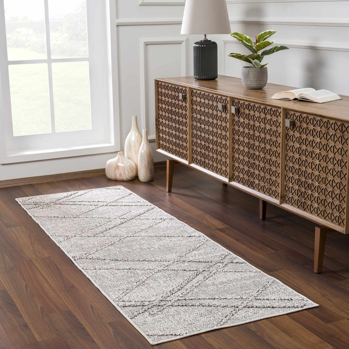 Baqer Bone & Taupe Area Rug from PriceLows™