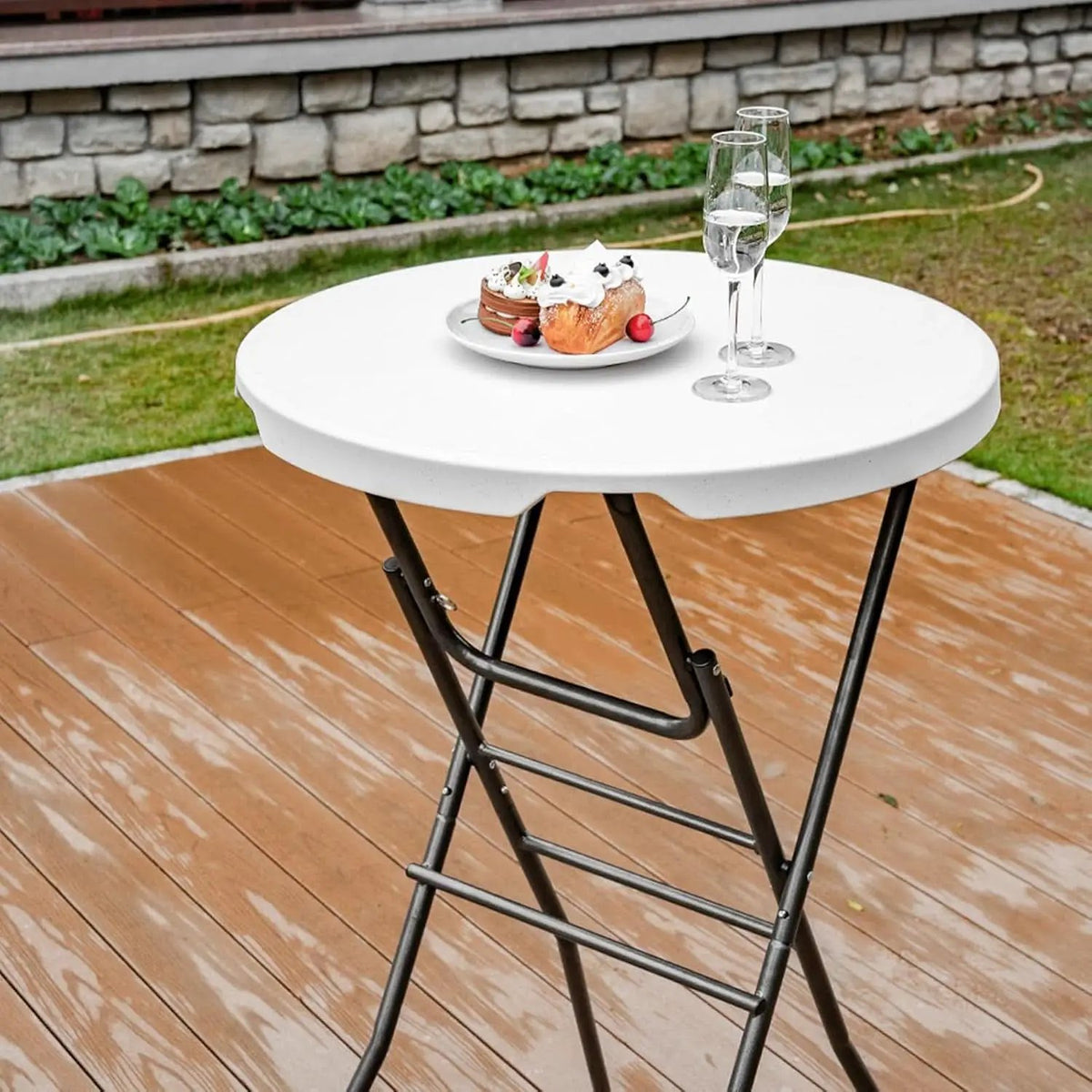 28In Ultra Portable Folding Bar Height Cocktail Table from PriceLows™