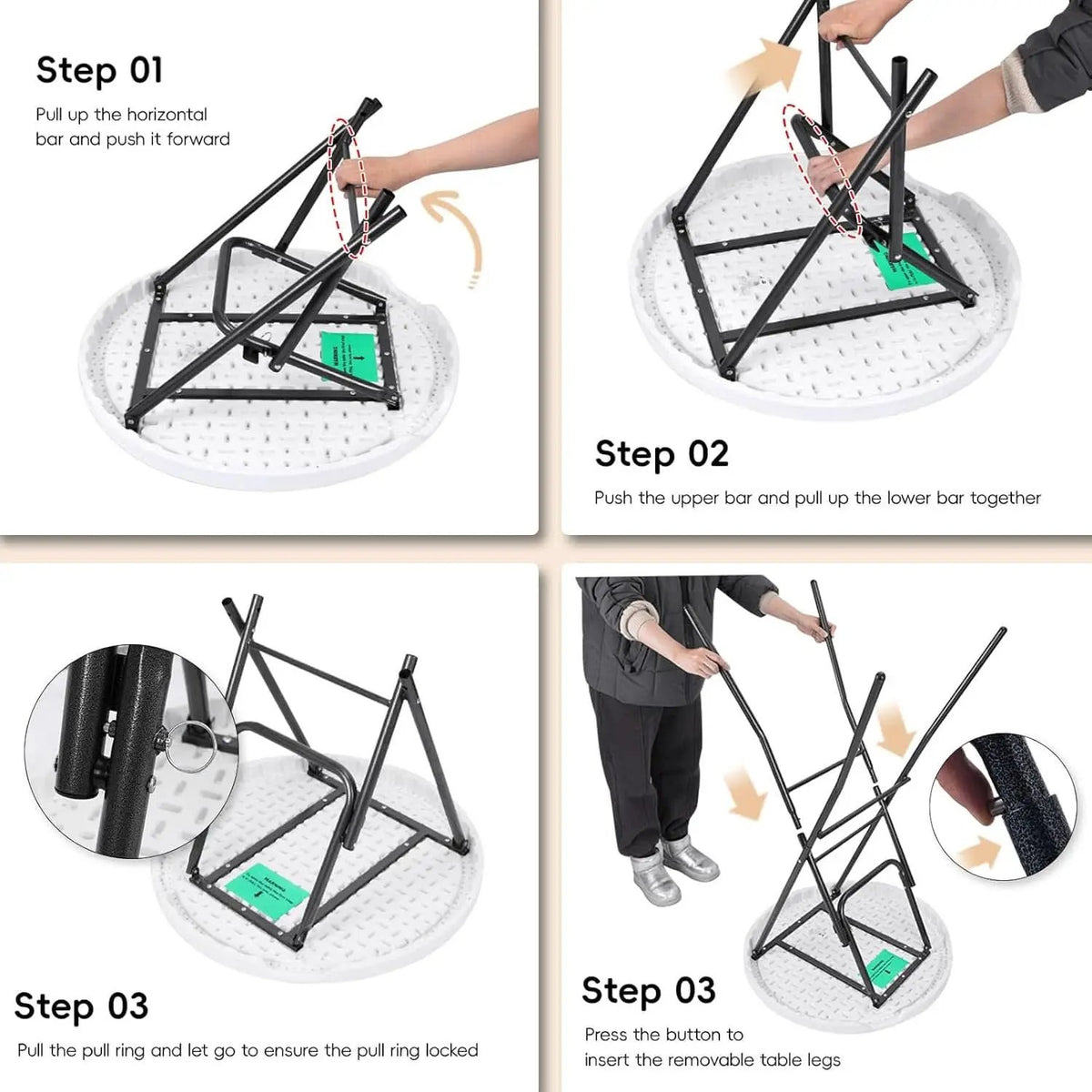 28In Ultra Portable Folding Bar Height Cocktail Table from PriceLows™