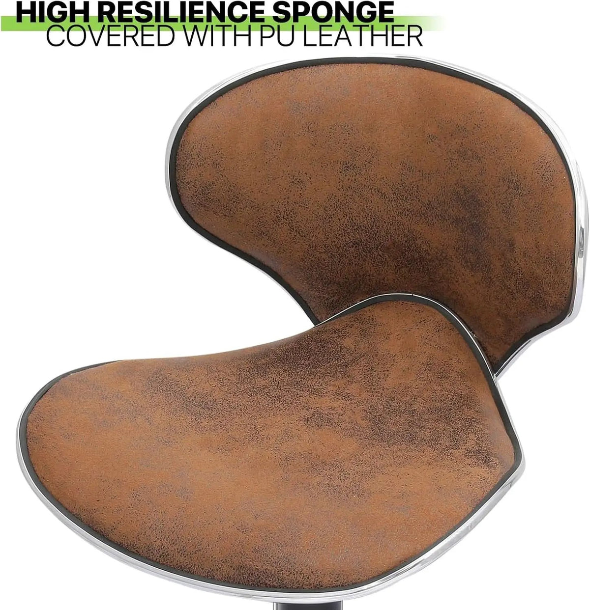Bar Stools Set Of 2 Adjustable Counter Height PU Leather from PriceLows™