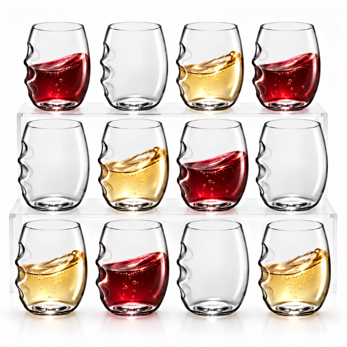Barcelona Acrylic Stemless Wine Glassware | Set Of 12
