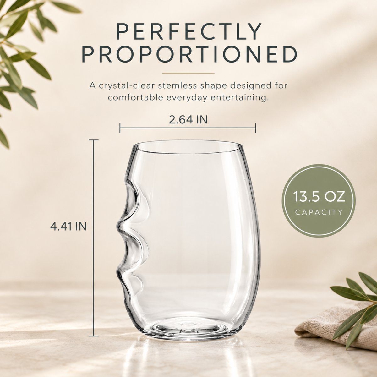 Barcelona Acrylic Stemless Wine Glassware | Set Of 12