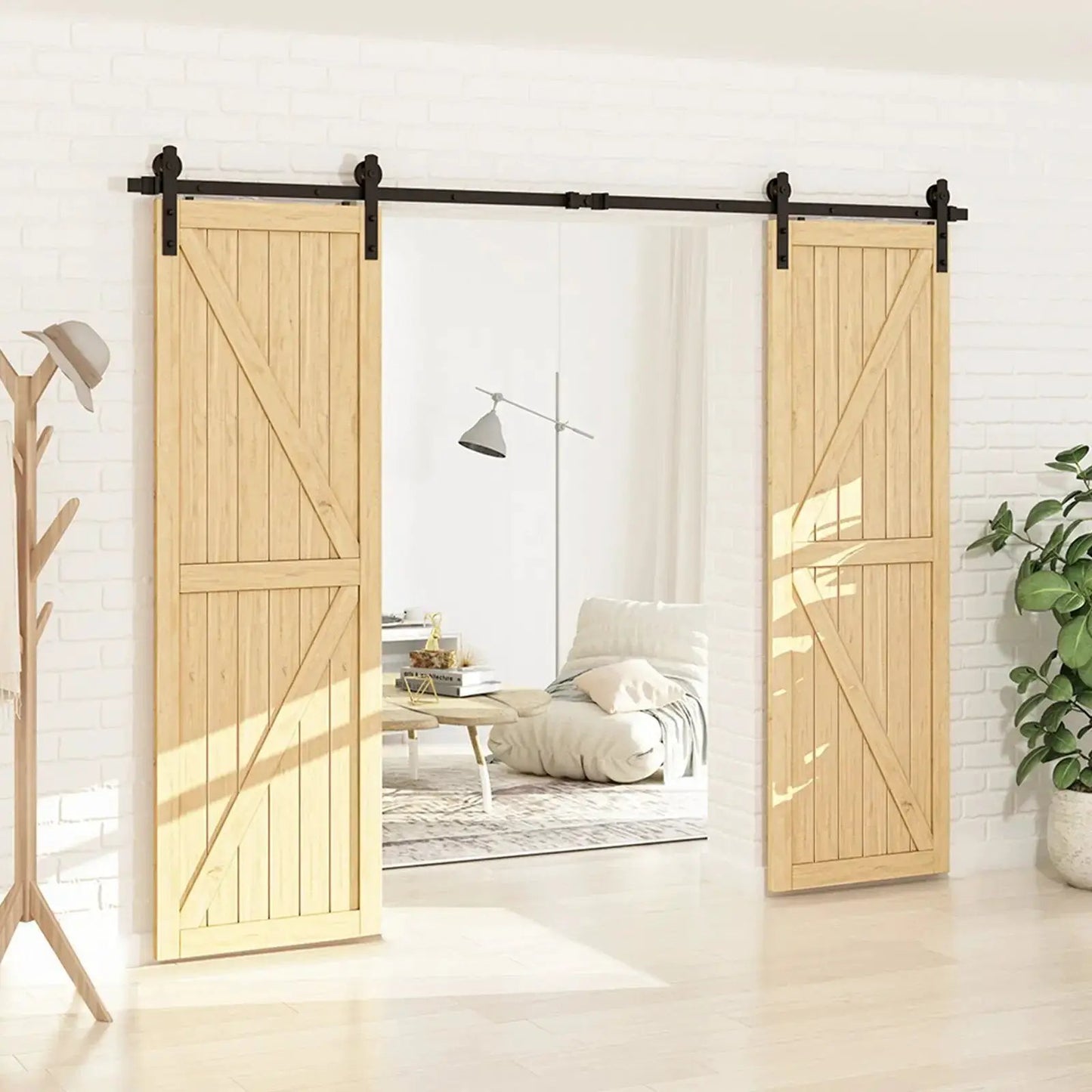 Barn Door Track Kit for Double Door (No Door) from PriceLows™