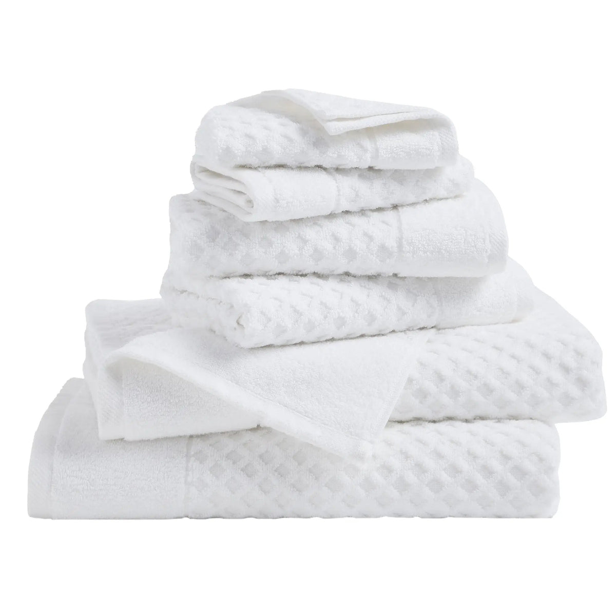 Bath Towel Set | Cotton Diamond Waffle Weave | Low Twist Two Ply Cotton | Grayson Collection
