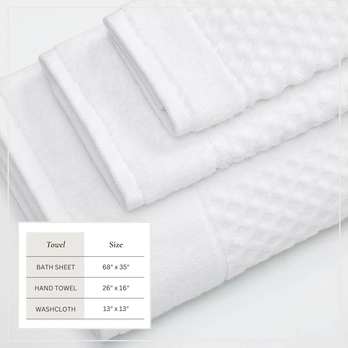 Bath Towel Set | Cotton Diamond Waffle Weave | Low Twist Two Ply Cotton | Grayson Collection