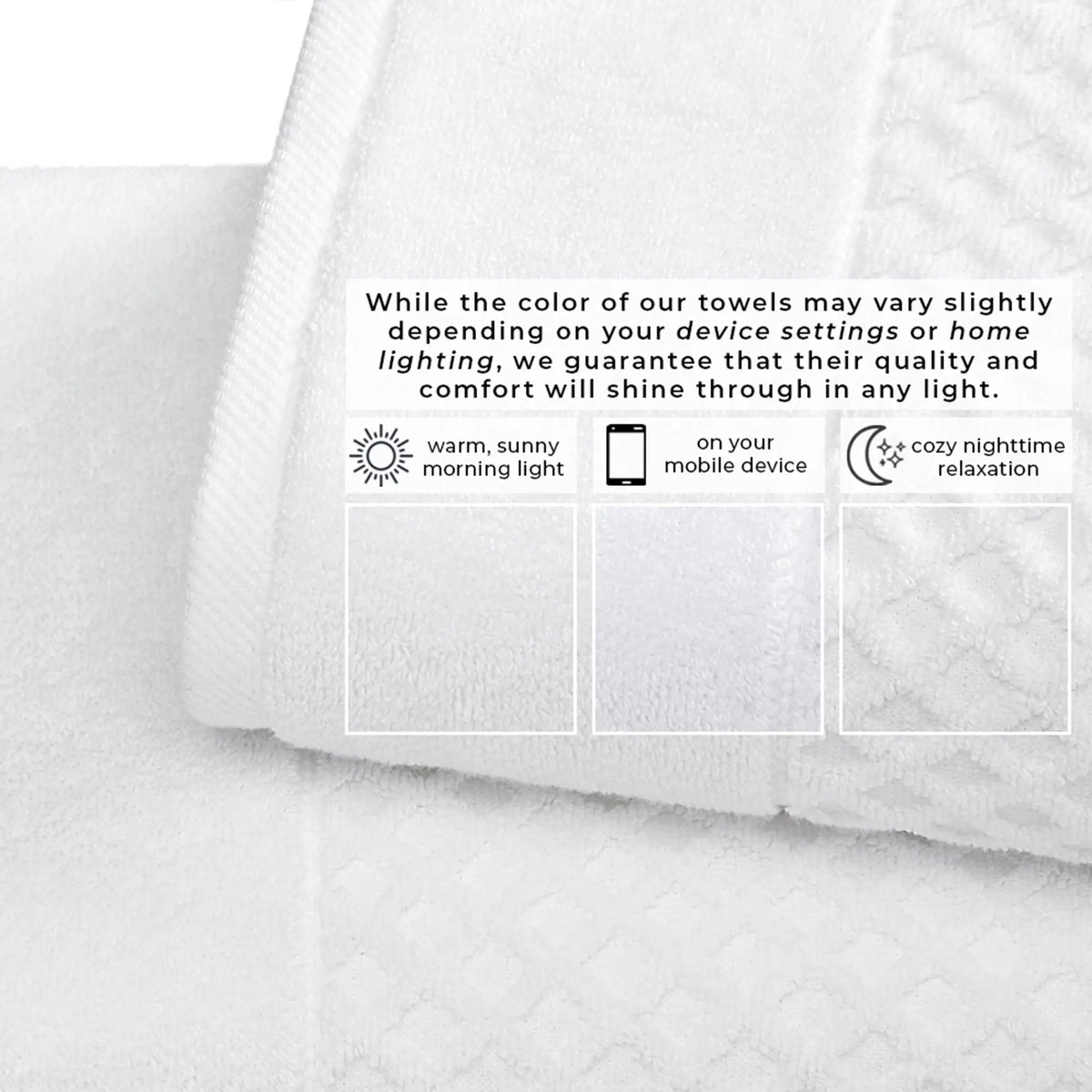 Bath Towel Set | Cotton Diamond Waffle Weave | Low Twist Two Ply Cotton | Grayson Collection