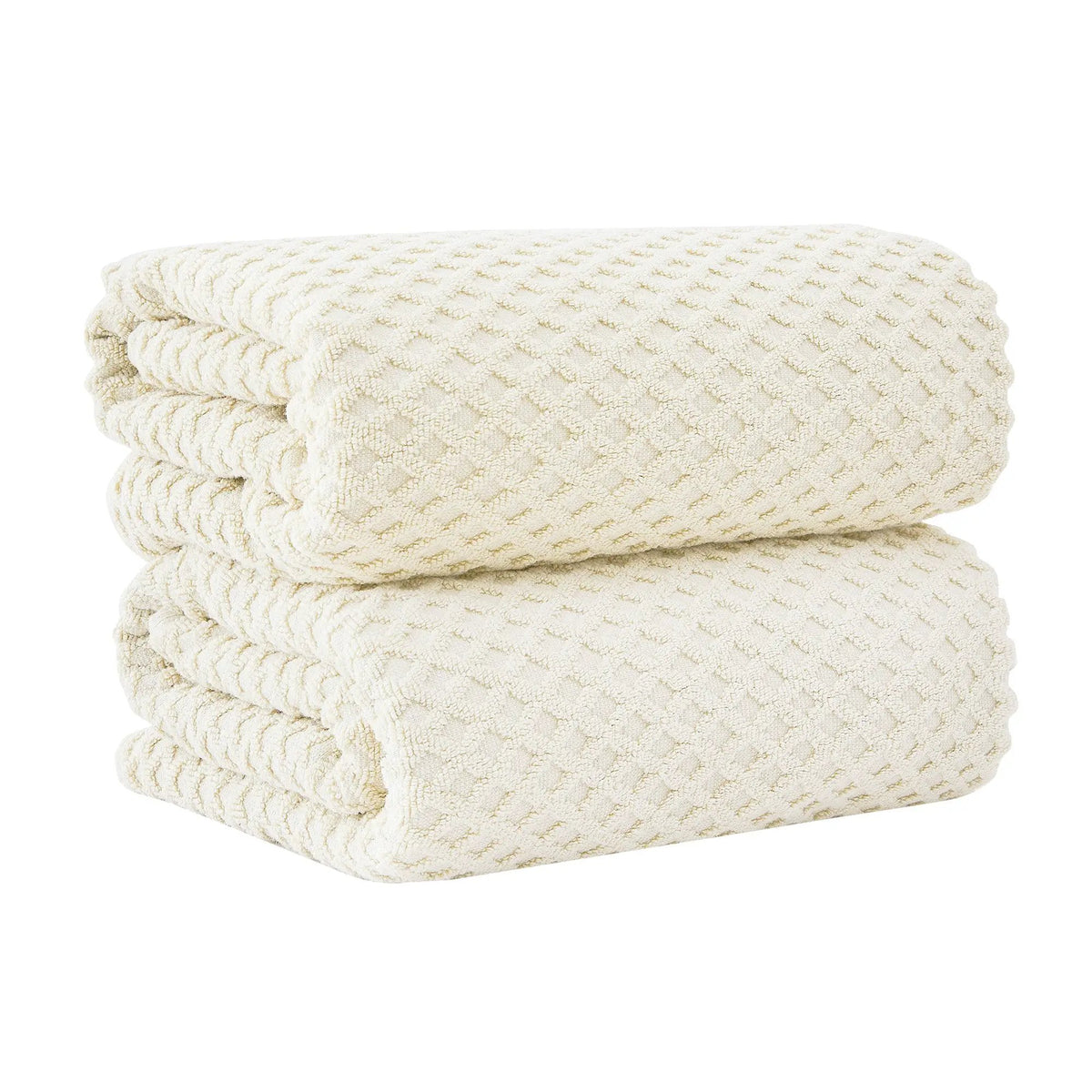 Bath Towel Set | Cotton Diamond Waffle Weave | Low Twist Two Ply Cotton | Grayson Collection
