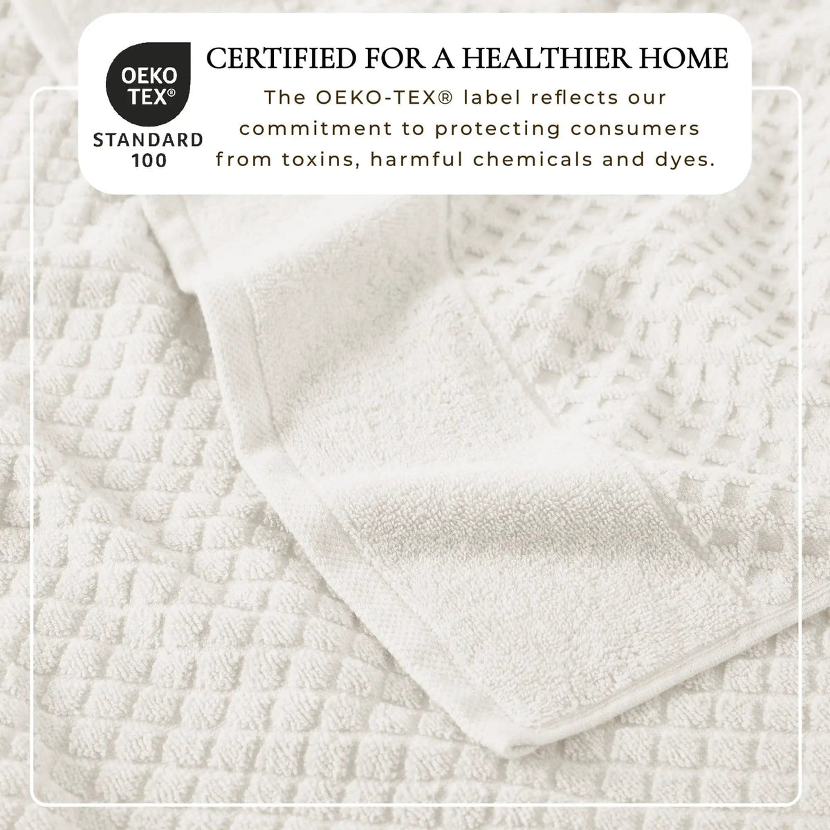 Bath Towel Set | Cotton Diamond Waffle Weave | Low Twist Two Ply Cotton | Grayson Collection