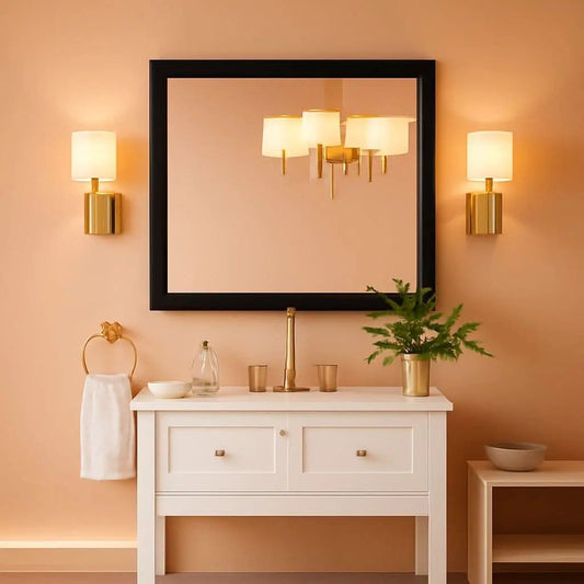 Amorho Black Bathroom Mirror 40 By 30 Inch Wall Mount from PriceLows™