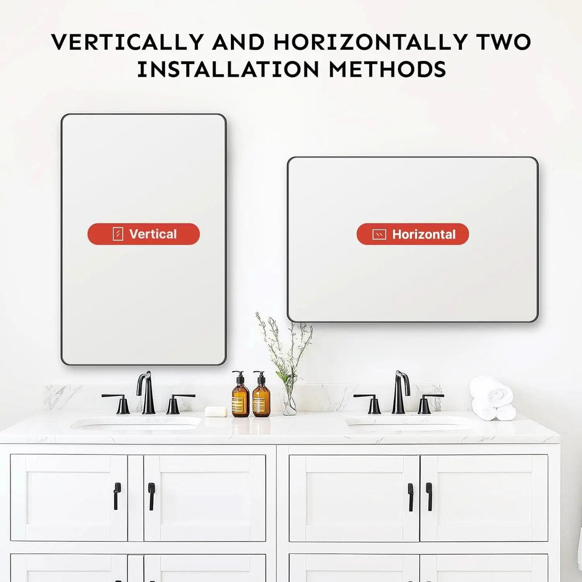 Bathroom Vanity Mirror 30x22 Aluminum Frame Durable from PriceLows™