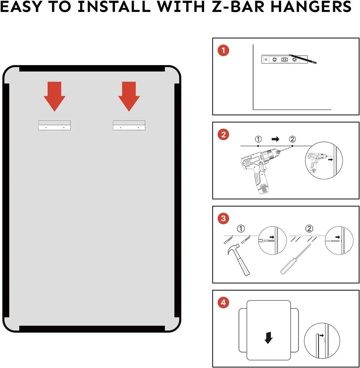Bathroom Vanity Mirror 30x22 Aluminum Frame Durable from PriceLows™