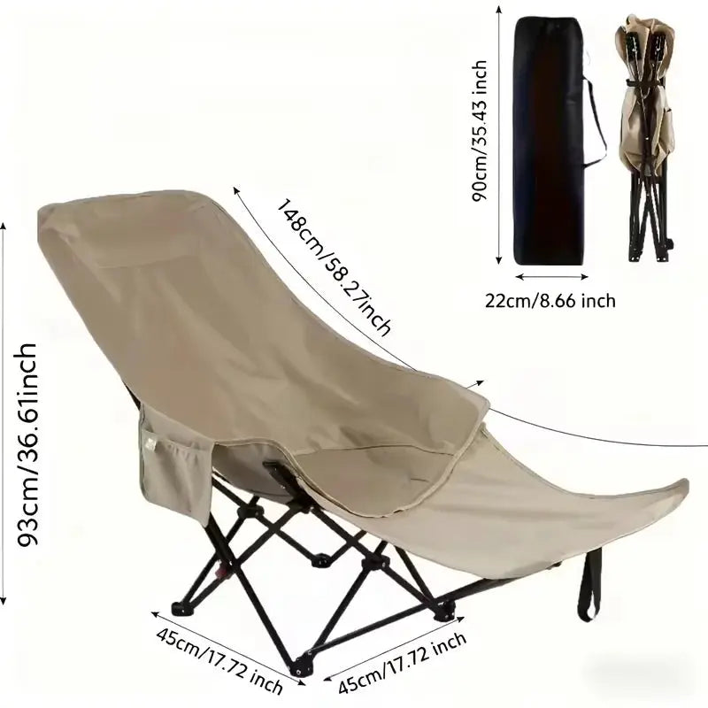 300-Pound Heavy-Duty Foldable Beach Chair with Adjustable Height and Crossed Backrest - Portable Outdoor Chair for Camping, Fish from PriceLows™
