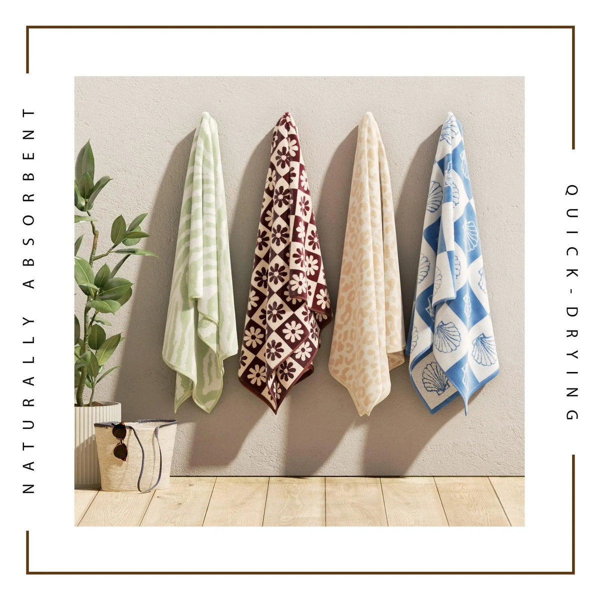 Oversized Retro Printed Beach Towel - St. Barts Collection from PriceLows™