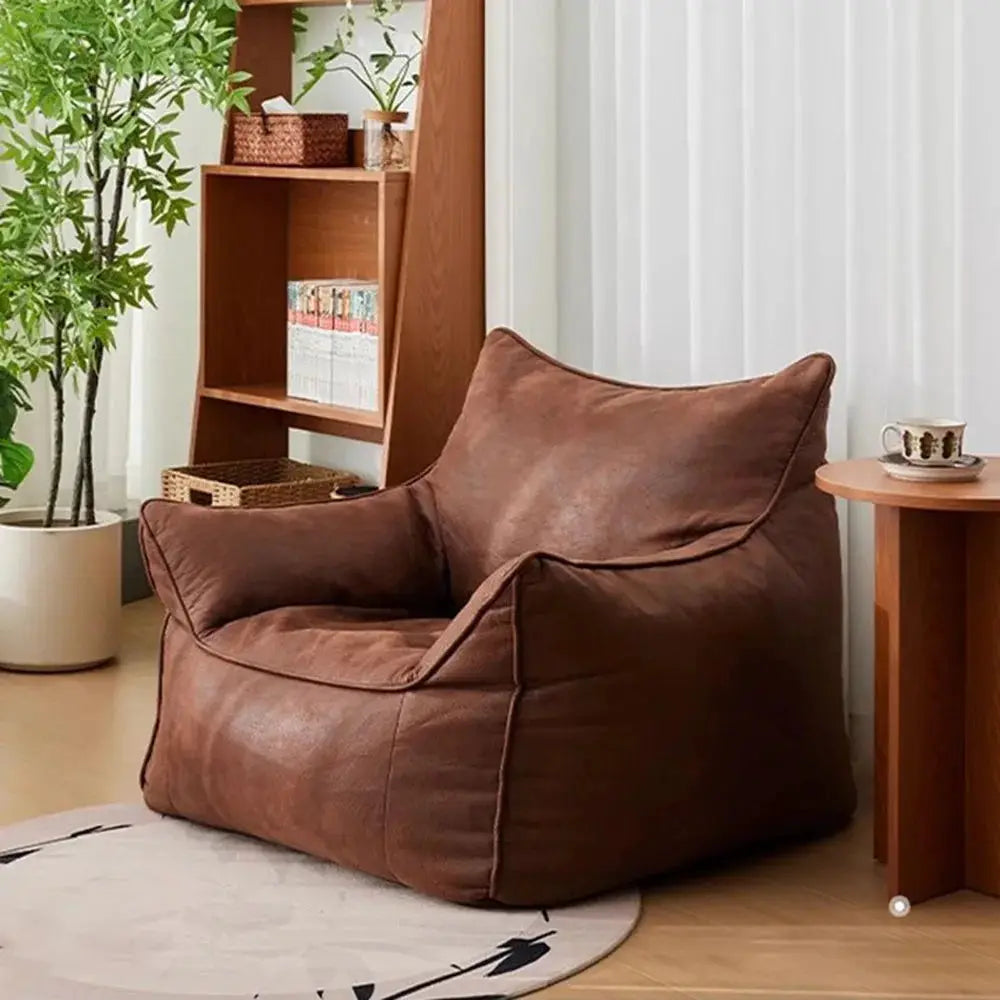 Bean Bag Sofa | Synthetic Leather | Footrest Included | Single from PriceLows™