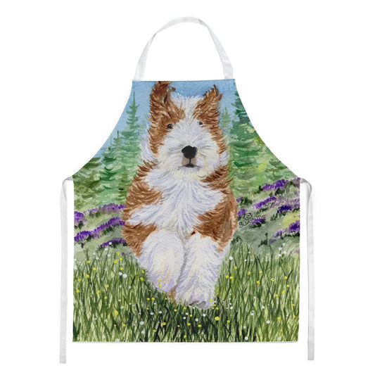 Kitchen Apron | Bib Style Unisex | 27"W x 30"H | Bearded Collie (Style 3)