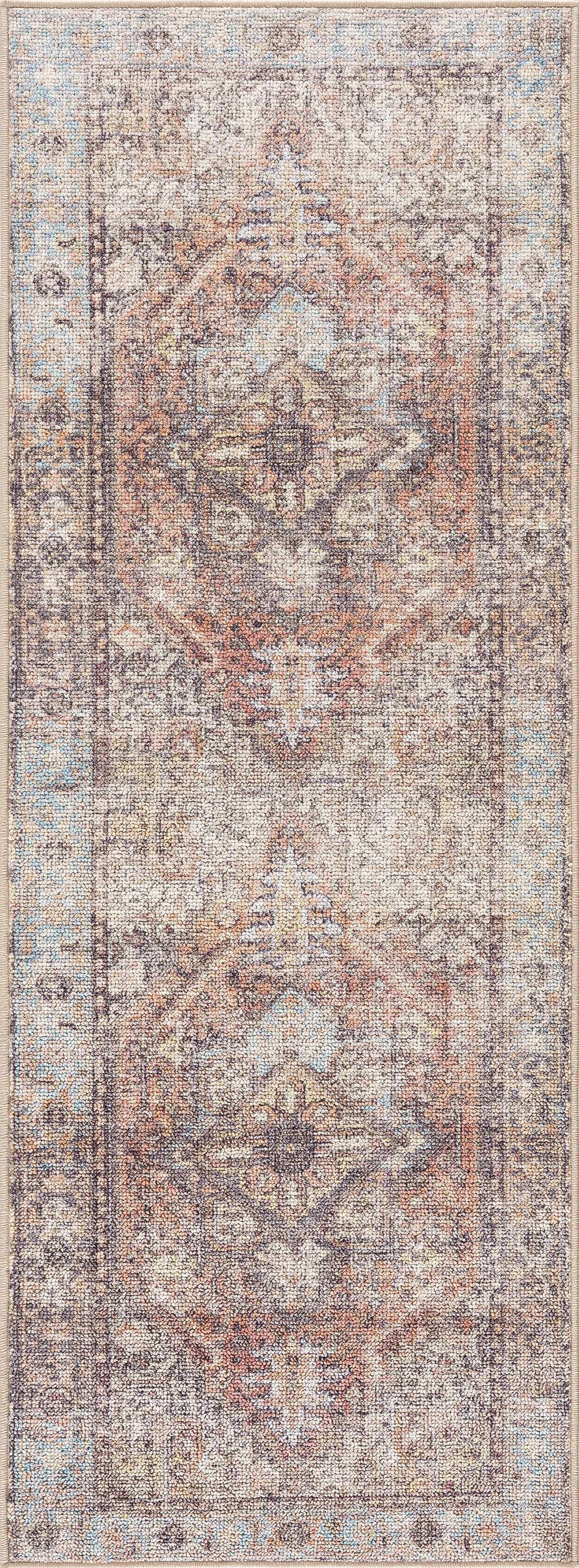 Beck Peach Washable Area Rug from PriceLows™