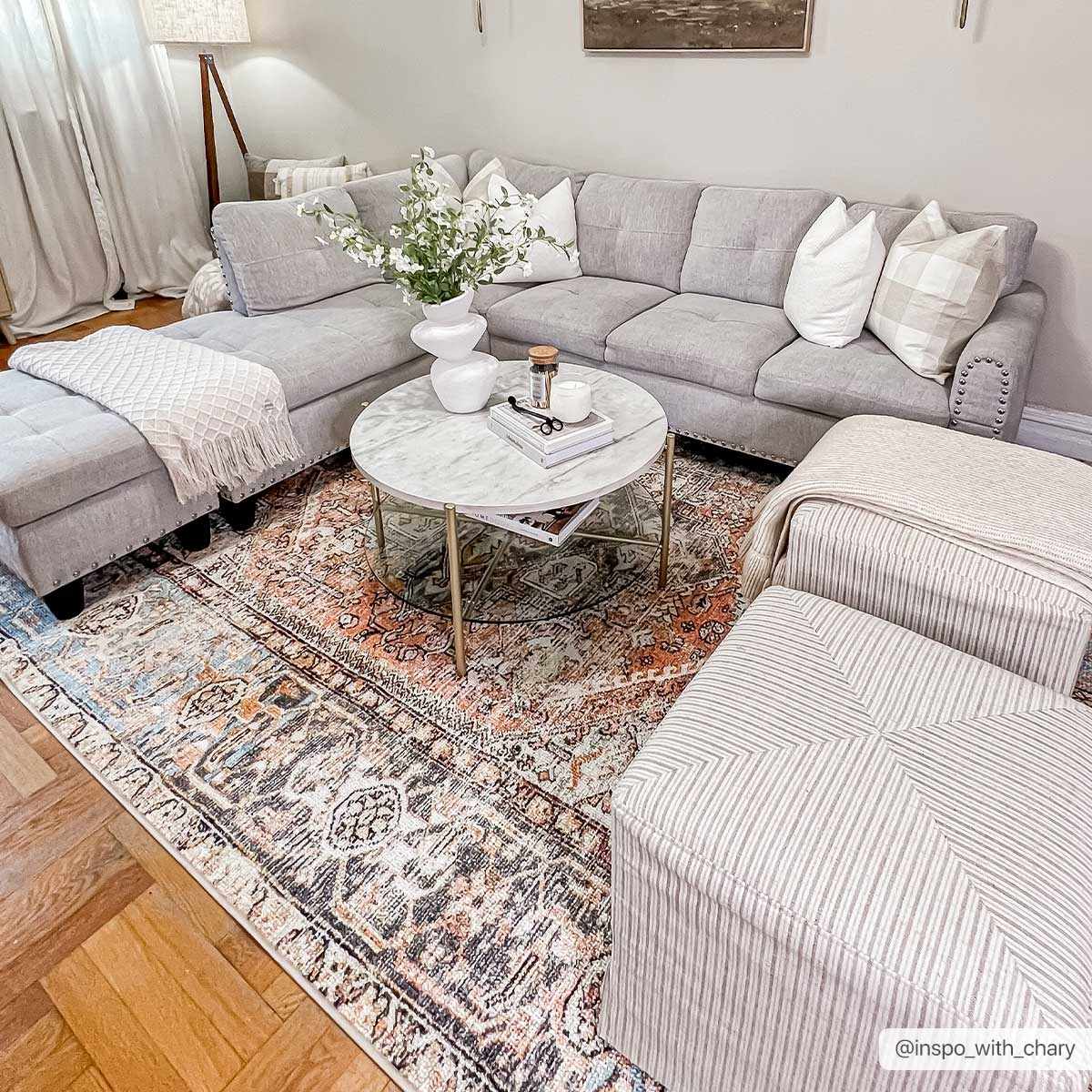 Beck Peach Washable Area Rug from PriceLows™