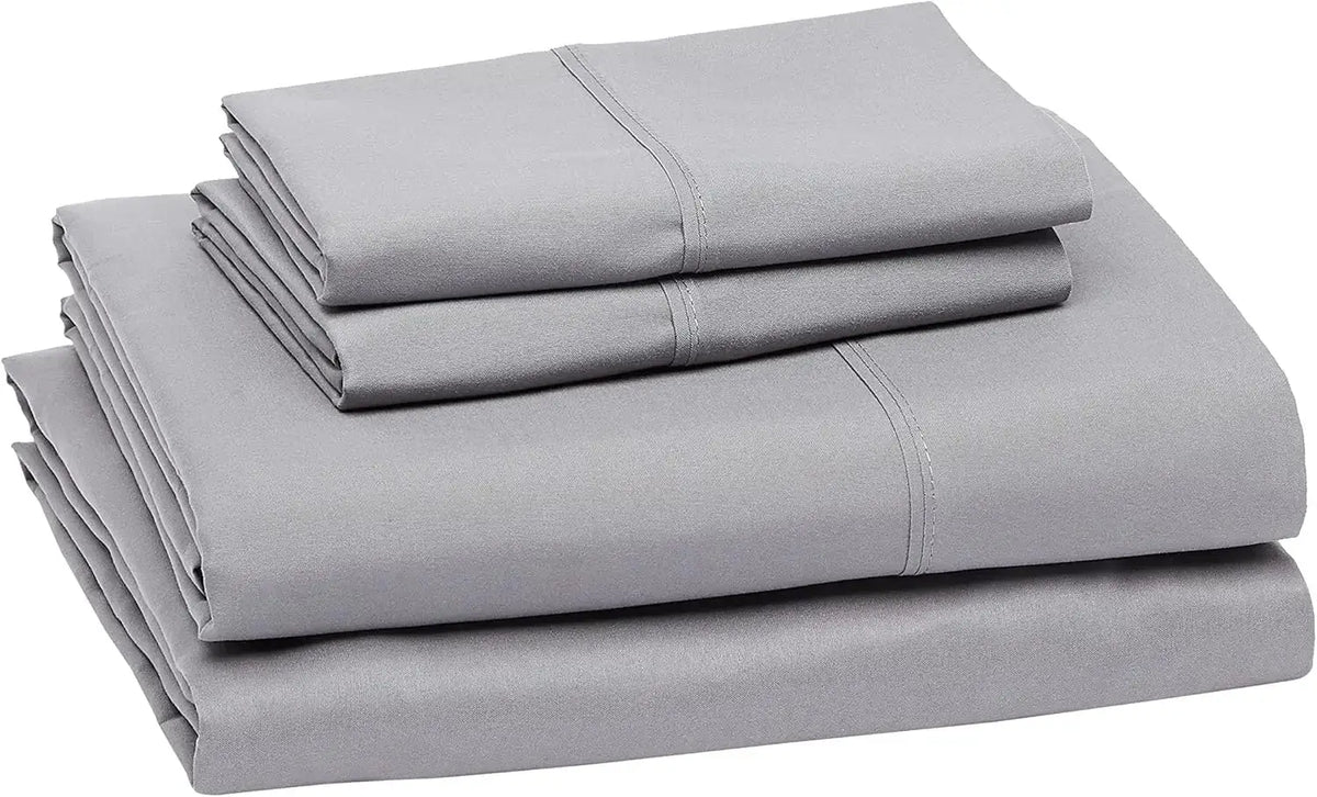 Full Microfiber Bed Sheet Set with 14-Inch Deep Pockets, Dark Gray, Solid - Soft, Breathable, Wrinkle-Free from PriceLows™