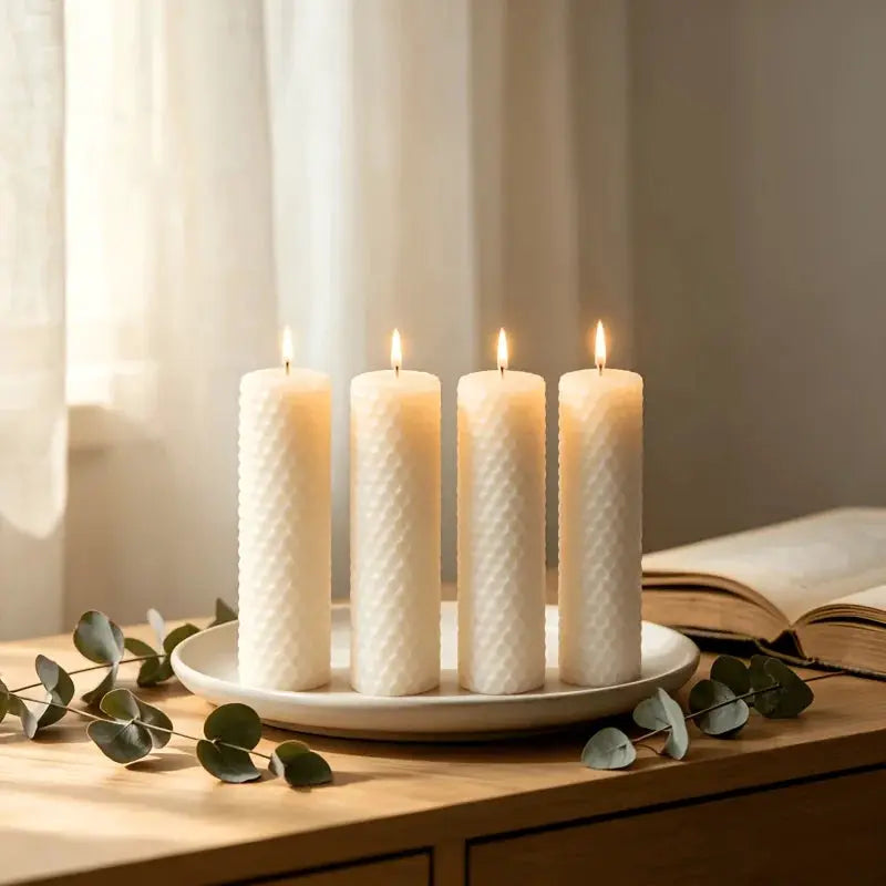 Beeswax Pillar Candles | Honey Scented | PriceLows™