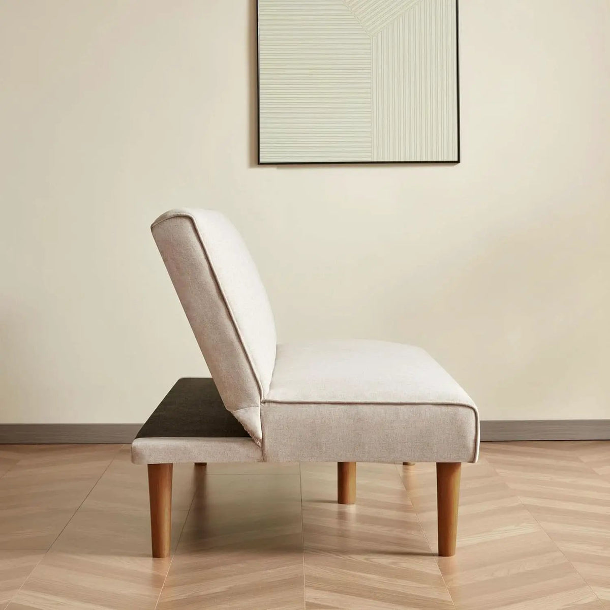 Beige Convertible Futon Sofa Bed For Living Room Use from PriceLows™