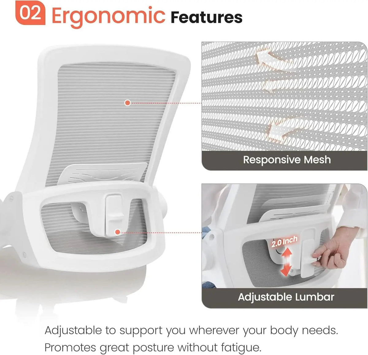 Beige High Back Mesh Office Chair With Adjustable Height And Ergonomic Design from PriceLows™