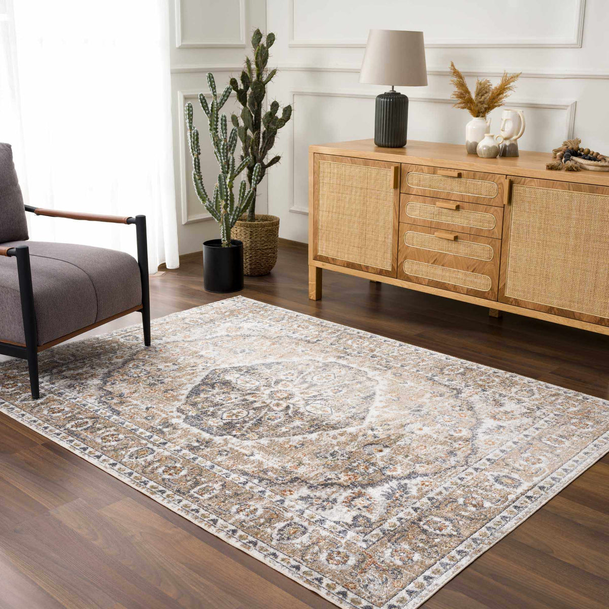 Beige Hiti Washable area rug from PriceLows™
